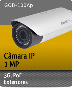 GOB-100Ap - Cmara IP Megapixel 3G, D/N com I.V., Hi-POE / Exteriores