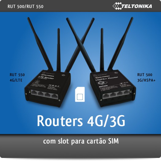 TELTONIKA RUT 500/550 - Routers 4G/3G compactos com slot para cartão SIM incorporado